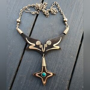 Artisan Made Carved Horn ARIES Necklace